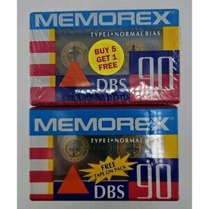Memorex dBS 90 dBS 6 pack x 2, 12 Cassette Tapes Total